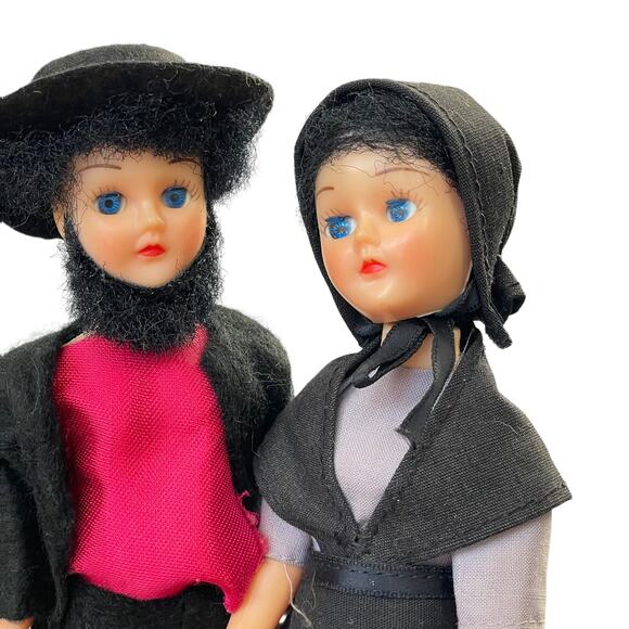 Vintage 1960s Amish Dolls Souvenir Toy Sleep Eyes String Limbs Pennsylvania READ - Picture 1 of 14